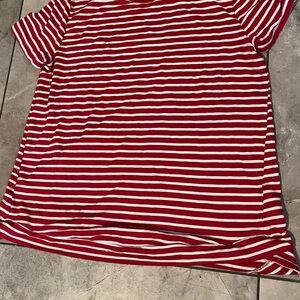 Liz Claiborne Red and White Striped Top